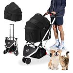 PETIQUE New Port | 3-in-1 Travel System | Pet Stroller | Detachable Carrier | Car Seat | Dog Pram | Dog Pushchair | Holds Pets up to 15.5 kg | Interior Space 60 x 35 x 50 cm