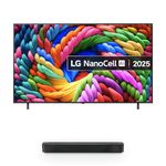 LG 75NANO90A6B (2025) 75-Inch NanoCell AI 4K UHD HDR Smart TV bundle with SQM1 Bluetooth All-In-One Soundbar 2.0 Channel