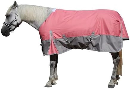LEAFOREST 1200D Turnout Horse Winter Blanket Waterproof Breathable Snow Proof Heavy Blankets 200g Fill Sheet in The Barn, Stable, Stall, Pasture, Paddock Pink Grey 84 inches