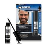 Blackbeard for Men Facial Hair Color Touch Up Brush - Temporary 1-Day Tint for Gray Coverage on Moustache, Sideburns and Brows, Waterproof Hypoallergenic Dye Alternative (Brown Black)