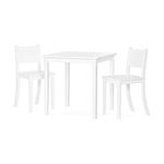 Forever Eclectic Café Kids Wood Table and Chair Set (2 Chairs Included), Matte White