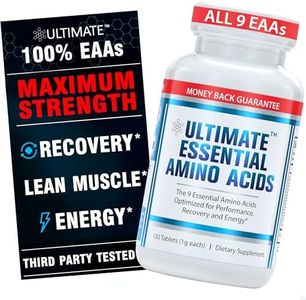 Ultimate 100% Essential Amino Acid Supplement - 150 Easy-to-Swallow, 1g Coated Tablets - All 9 EAA with 40% Leucine in Optimized BCAA Ratio - Increase Energy, Lean Muscle & Recovery - Keto & Vegan
