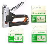 Inditrust Heavy Duty Stapler Staple Gun Nailer Tacker (Silver Stapler with 3000 pins size-8mm,10mm & 12mm)