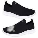 Women's Shoes Slip On Casual Shoes Outdoor Trainers Ladies Shoes Walking Shoes Cloth Shoes Ortho Foot Shoes for Women Arch Support Shoes for Women,Black 01,43/265mm