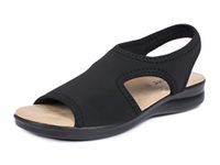 Aerosoft ladies' sandal Stretch 05, light, all-round stretch (Black, uk_footwear_size_system, adult, women, numeric, medium, numeric_5_point_5)