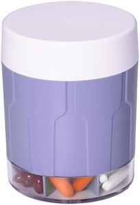 Betife Extra Large Supplement Organizer, Moisture-Proof Jumbo Pill Dispenser with 7 Large Compartments, Pill Boxes and Organizer to Hold Monthly Vitamin or Medication (Purple)