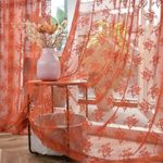 Kotile Burnt Orange Sheer Curtains 