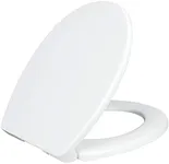 LUXE TS1008R Round Comfort Fit Toilet Seat with Slow Close, Quick Release Hinges, and Non-Slip Bumpers (White)