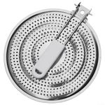 Stainless Steel Heat Diffuser Plate for Gas and Electric Stoves | 40cm Flame Tamer with Folding Stay-Cool Handle | Prevents Scorching for Simmering Sauces(Stainless Steel)