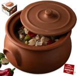 Hakan Handmade Clay Pot with Lid, Natural Unglazed Earthen Cookware, Terracotta Pot, Casserole Dish, Rice Cooking, Clay Pot, Terracotta Pan, Korean, Indian, Mexican Dish, Large, 7.6 Quarts (7.2 L)