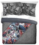 Jay Franco Marvel Spiderman Grunge Queen Comforter & Sham Set - Super Soft Kids Bedding - Fade Resistant Microfiber (Official Marvel Product)