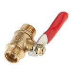 e-INFINITY 1/4" Ball Valve Male to Male Pipe BSP Brass Ball Valve with Red Lever Handle for Home Tools