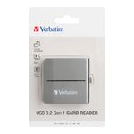 Verbatim 65678 USB 3.2 Multi Card Reader 6 in 1 Ports: SD, Micro SD, CF (compact flash), xD, MS, M2, All in one Card Reader, compact size, High Speed Data Transfer for Laptop, PC, Macbook