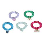 El Regalo 5PCS Girls Kids Toddlers Rainbow Beaded Charms Bracelets Set- Cute Unicorn, Flowers, Pearls, Butterfly, Rainbow, Heart, Star Stretchy Gift Play Party Favors Jewelry for Baby Toddler Girl