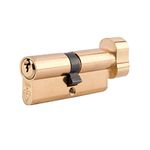 Yale PKMT3030-PB - KM Superior 1 Star Euro Cylinder Lock - Thumb Turn- 30/30 (90mm) / 30:10:30 - Brass Finish - High Security - 2 Cylinders