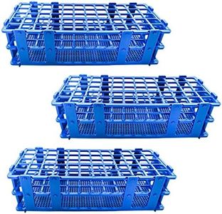 krngcwc 3 Packs Plastic Test Tube Rack, 60 Holes Lab Test Tube Rack Holder for 16mm Test Tubes, Blue, Detachable (60holes)