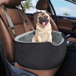 Dog Car Seat, Car Dog Seat for Small Medium Sized Dogs, Dog Booster Seat with Clip-On Safety Leash and Memory Foam Filling, Car Dog Travel Bed for Back and Front Seat