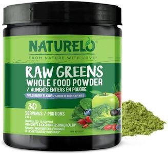 NATURELO Raw Greens Superfood Powder Wild Berry Flavor Boost Energy, Detox, Enhance Health Organic Spirulina Wheat Grass Whole Food Nutrition from Fruits & Vegetables 30 Servings