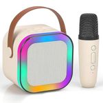 Kidara Karaoke with Speaker Bluetooth Mic Kids Singing Dynamic Lights | USB-C Rechargeable Wireless Portable | Home Outdoor Travel Ages 3 4 5 6 7 8 9+ Girl Boy Kids Toddler (Multicolor)