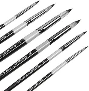 Round Pointed Tip Paint Brushes Set, 6 Pcs Artist Paintbrushes for Acrylic Oil Watercolor Gouache Painting, Premium Nylon Hair Art Paint Brush for Beginners and Professionals