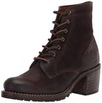 Frye Women's Sabrina 6G LACE UP Ankle Boot, Dark Brown, 9 UK