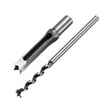 uxcell Square Hole Drill Bits for Wood 15mm x 215mm Mortising Chisel Bit Auger Cutter Tool for Woodworking Carpentry Drilling Tool