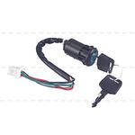 Ignition Key Switch, Motorcycle Ignition Key Switch 4-Wire Ignition Switch Lock Key Fit for Quad ATV Go Kart Pit Dirt Bike Scooter Moped