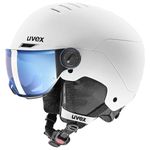 uvex Rocket jr Visor - Ski Helmet for Kids - Visor - Individual Fit - White - Black Matt - 51-55 cm