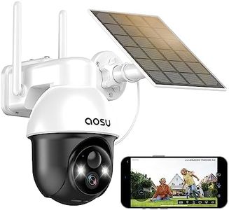 AOSU 2K Telecamera Wi-Fi Esterno Senza Fili a Batteria, 360° PTZ Videocamera Sorveglianza con Pannello Solare, 2.4GHZ & Bluetooth, Visione Notturna a Colori, Allarmi PIR, Rilevazione di Movimento