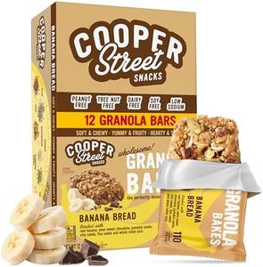 Cooper Street Banana Bread Granola Bakes (12 pack) - Individually Wrapped Soft and Chewy Breakfast Granola Bars - Nut, Dairy & Soy Free - Great As Kids Snacks For School, Hiking Or Work