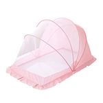 SONARIN Baby Mosquito Net,Bottomless Rotary Folding Crib Mosquito Net for 0-5 Years Old Baby,Portable Breathable Anti-Bug Mosquito Net Suitable for Family and Outdoor Travel use 115CM*60CM*65CM(Pink)