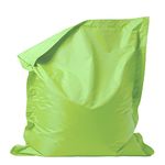 Bean Bag Bazaar Kids Bean Bag, Lime Green, Outdoor Floor Cushion with Water Resistant Fabric, Large Beanbag with Filling Included, 125cm x 100cm, Kids Garden Chair, Childrens Chair, Outdoor Furniture
