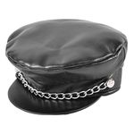 Bristol Novelty BH159 Head Accessory | Punk Cap | 1 Piece | Black | One Size - Adult Leather, Mens