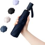 TEKCOOL Small UV Protection Travel Umbrella Compact for Rain and Sun UPF 50+ 41 inch Portable Umbrella for Women and Men(Navy blue)