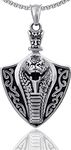 THE MEN THING COBRA THE KING - Alloy Pendant with Stainless Steel 24inch Round Box Chain, European trending Style for Men & Boy