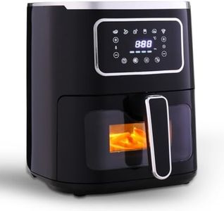 Wonderchef Platinum Plus Digital Air Fryer | 5L with Window & Light 1450W | Fry, Bake, Grill, Roast | 7 Pre-Set Options | French Fries, Tikkis, Grilled Veggies, Muffins | Non-Stick Basket