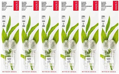 RADIUS Toothbrush Replacement Brush Heads 2-Count Improve Gum Health & Reduce Gum Issues - Super Soft - Pack of 6