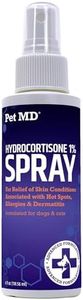 Pet MD Hydrocortisone Spray for Dogs, Cats, Horses - Itch Relief Spray & Hot Spot Treatment for Dogs, Irritated Dry Itchy Skin, Allergies, and Dermatitis - Reduces Topical Inflammation - 4 oz