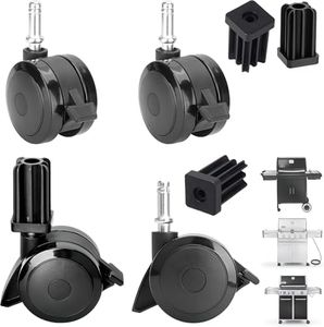 70360 Locking Caster w/Insert for Weber Genesis 300 Grill Parts Genesis E310/320 S330, for Weber BBQ Wheel Replacement Grill Spirit Parts Spirit E210 E310 for Webber Summit Grill Parts(2007-2011),4PCS