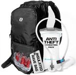 RAVERUNNER® Anti-Theft Hydration Backpack | Festival Approved Rave Backpack for Concert Goers, Leak-Free Festival Water Backpack for EDC, Rave Hydration Pack (Black)