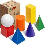 Skoolzy 7 Pcs 3D Shapes for Teaching and Math Manipulatives - Geometric Shapes and Geometric Solids, Math Teacher Supplies, Shapes for Math Manipulatives Kindergarten, 3D Shapes for Geometry Games