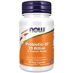 Now Foods, Probio-10, 10Strains of Bacteria, 25 Billion Bacterial Cultures, 50 Vegan Capsules, Lab-Tested, SOYA Free, Vegetarian, Gluten Free, Non-GMO