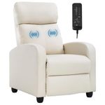 Ruesleag Massage Reclining for Adults Massage Recliner Chair for Living Room Recliner Sofa Winback Single Sofa Home Theater Seating w/Footrest Backrest Breathable Padded Reclining Easy Lounge,Beige