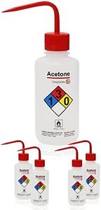 LABINVO 4pcs of Acetone Wash Bottles, Vol.500ml (17oz), Narrow Mouth, Self-Venting Safety Wash Bottles, LDPE Material, IN-WBA500