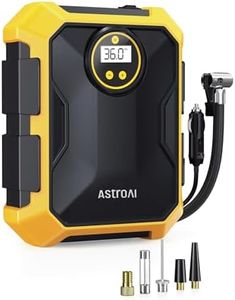 AstroAI Tyre Inflator 12V DC Portable Air Compressor, Car Accessories, Auto Tyre Pump 100PSI with LED Light, Digital Air Pump for Car Tyres Bicycles Other Inflatables (Yellow)