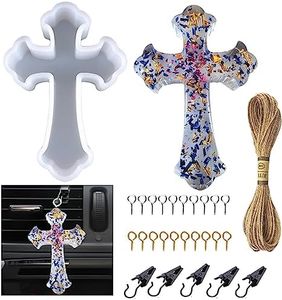 Nimozekd Cross Silicone Molds Cross Candle Mold Car Freshie Molds for Aroma Beads for Freshies Epoxy Resin Molds for Soap Wax Melts Clay Candles