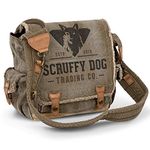 SCRUFFY DOG Crossbody Vintage Messenger Bag for Men and Women - Satchel Bag Men - Canvas Shoulder Bags - 13 inch, Khaki, 13 inch