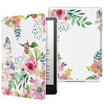 MoKo Case for 6.8" Kindle Paperwhite (11th Generation-2021) and Kindle Paperwhite Signature Edition, Light Shell Cover with Auto Wake/Sleep for Kindle Paperwhite 2021 E-Reader, Fragrant Flowers