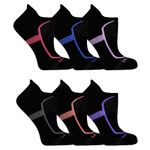 Fruit of the Loom womens Coolzone Active Lightweight Cotton Socks, Black/Purple, Black/Grey, Black/Blue, Black/Salmon, Black/Pink, Black/Lavender, 4-10