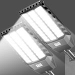 CEDIO Outdoor Solar Street Lights, Solar Lights IP66 Waterproof LED Street Light Dusk to Dawn, Flood Light with Motion Sensor for Yard (8500W-2PACK)